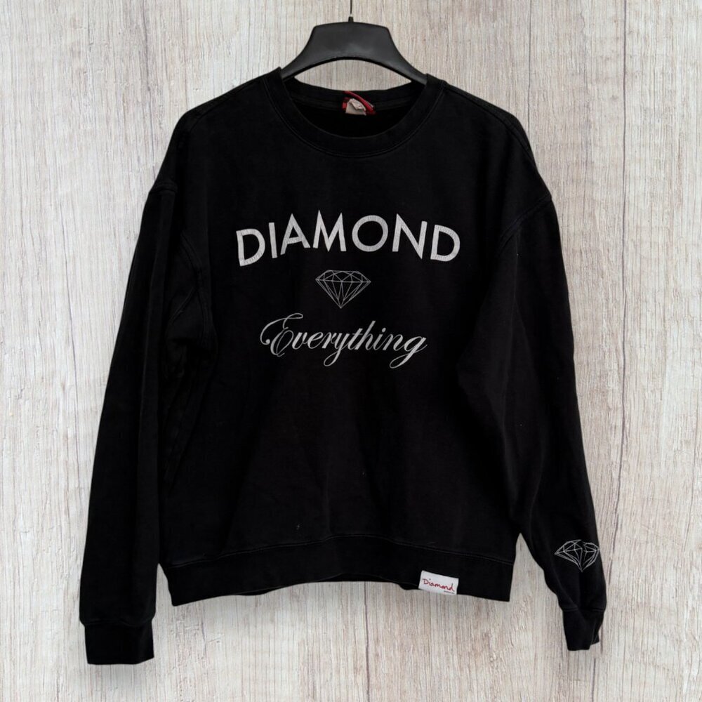 Diamond Supply Co Black Crewneck Diamond Everything Sweatshirt Y2K Size L